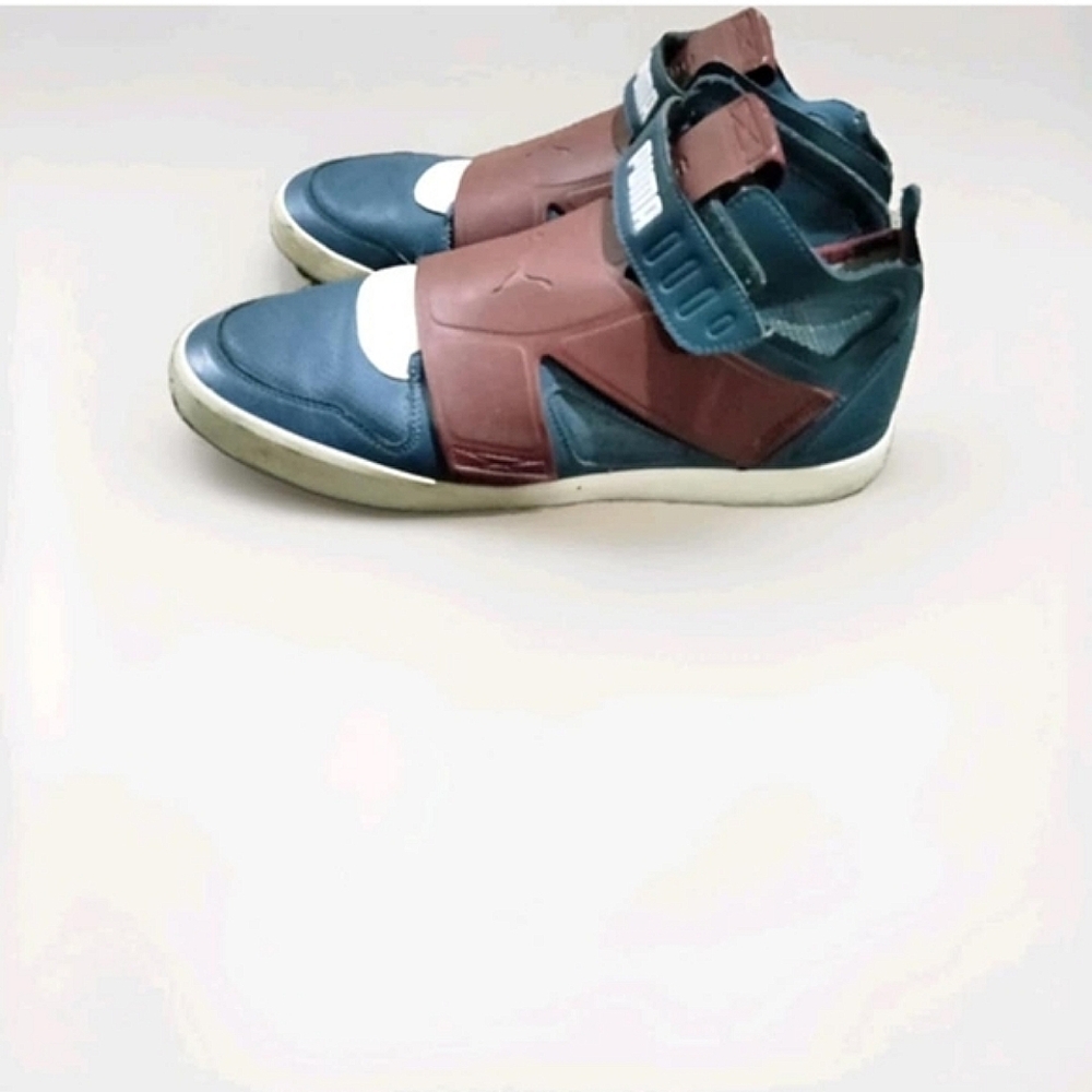 Men's Blue and Brown High-Top Sneakers